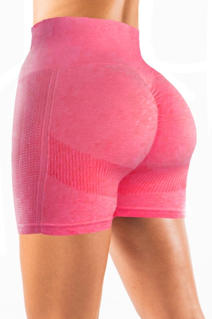 Seamless Two Tone H/W Scrunch Butt Lifting Yoga Shorts